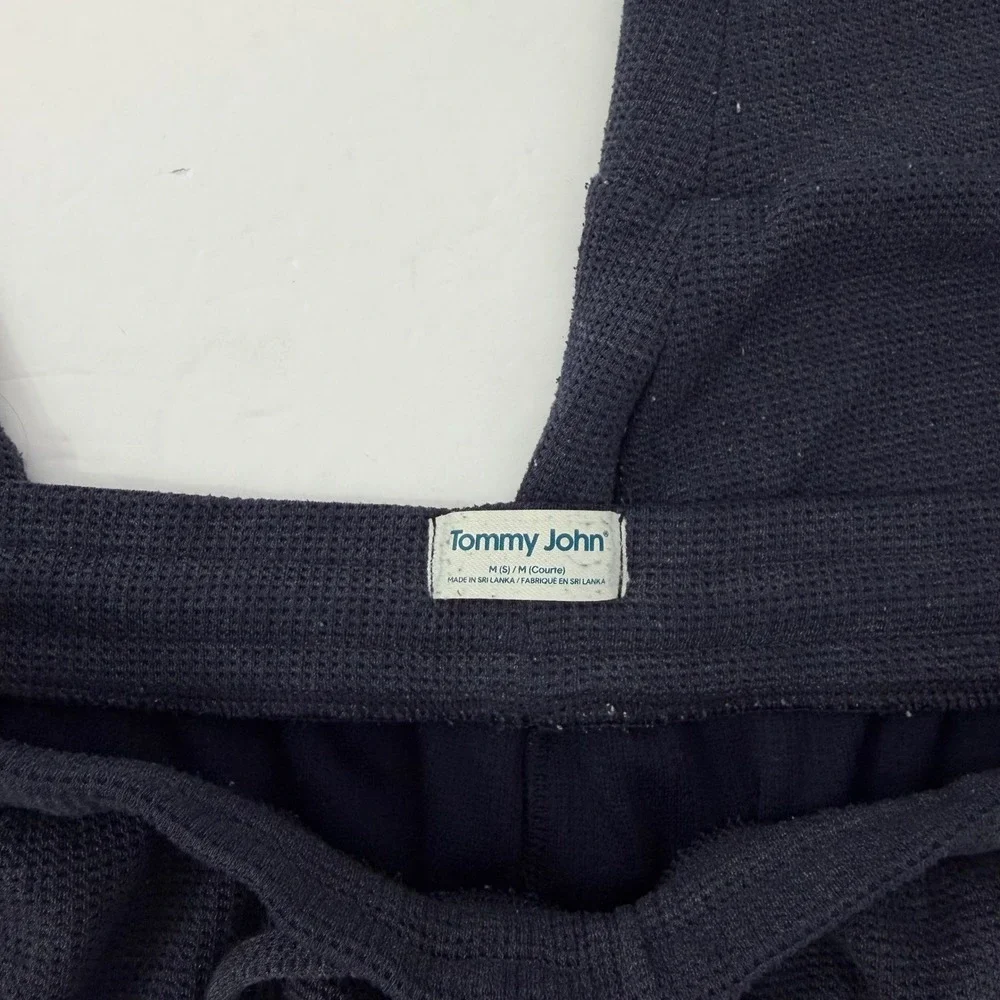 Tommy John Second Skin Joggers Mens Medium Navy Blue Waffle Knit Lounge Pants